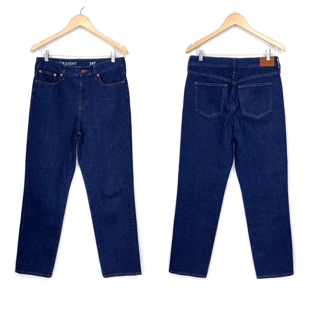 J. Crew High Waisted Classic Straight Dark Wash Jeans Size 29T